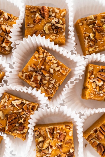 Pumpkin spice fudge with pecans