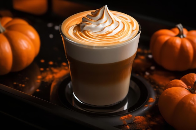 Pumpkin Spice Latte Art with Foam Design