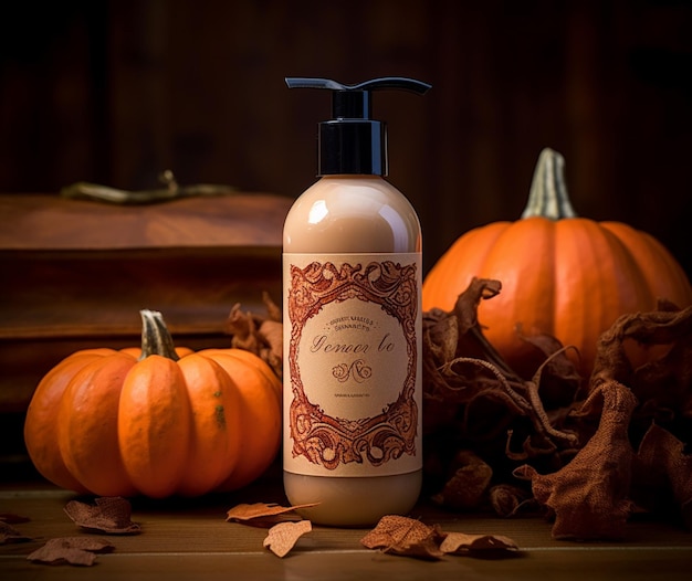 A pumpkin spice scented lotion