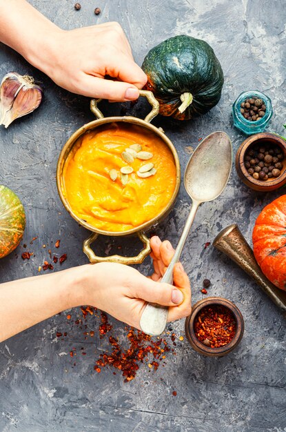 Photo pumpkin vegan soup