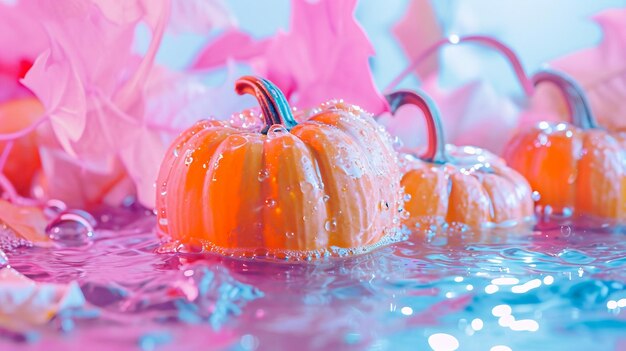 Photo pumpkin in water