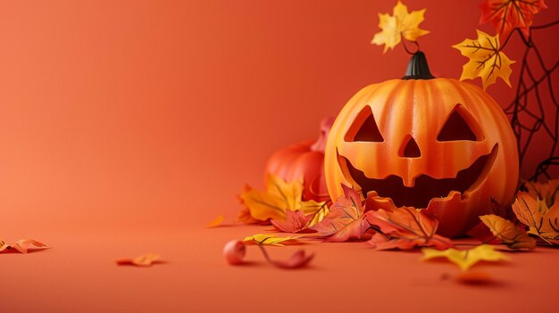 a pumpkin with a face on it that says halloween on it