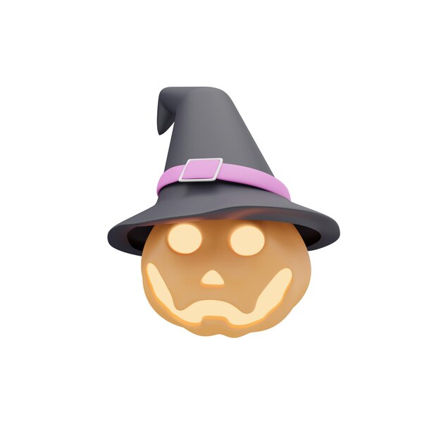 Pumpkin with Hat 3D illustration