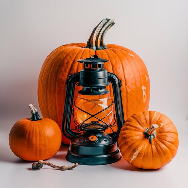 Photo pumpkin with lantern