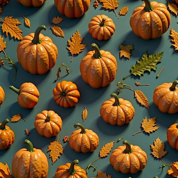 pumpkin with leaves and vines