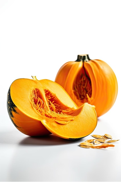 A pumpkin with seeds on it