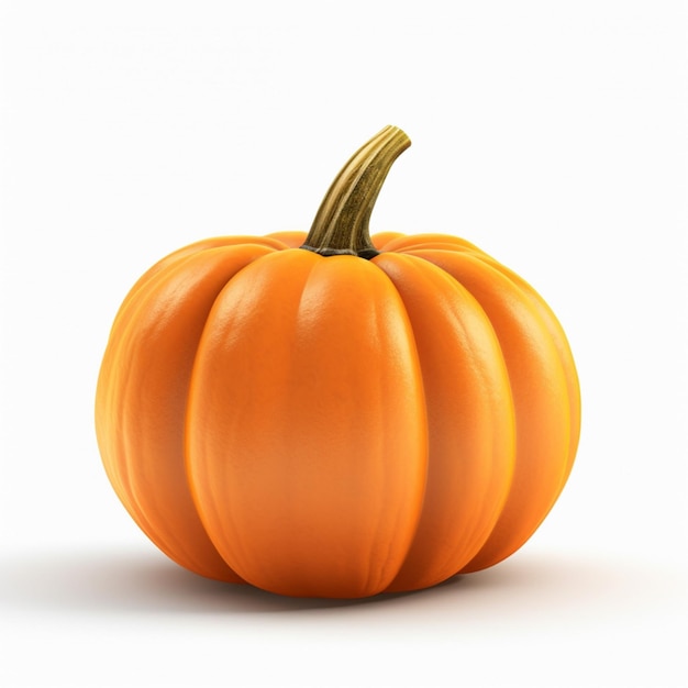 Pumpkin with white background high quality ultra hd