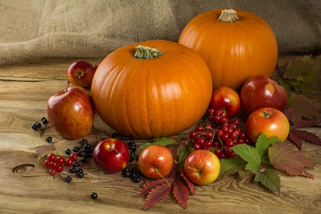 Pumpkins, apples, berries