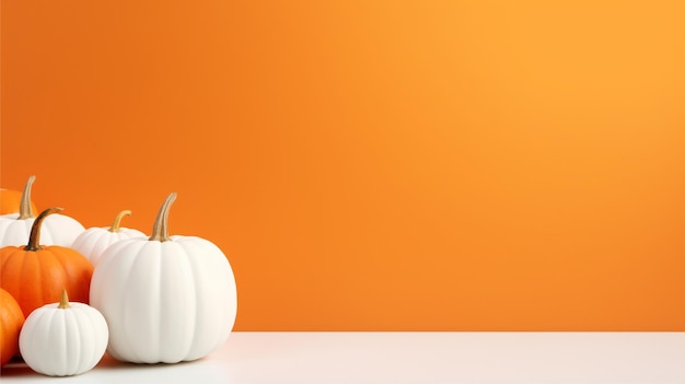 Pumpkins autumn season orange background