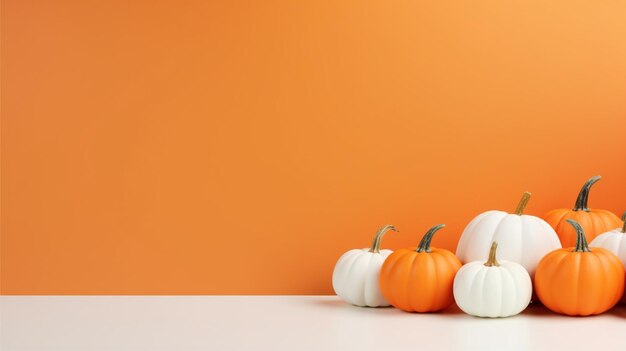 Pumpkins autumn season orange background