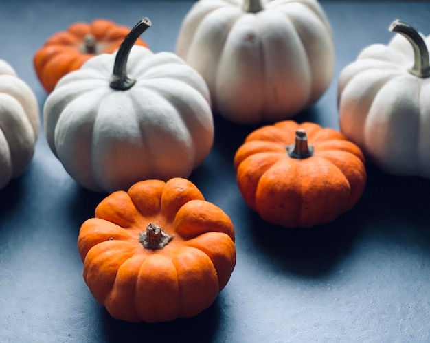 Pumpkins on black background