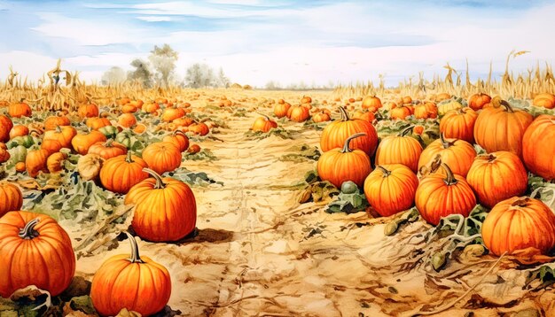 Pumpkins on farm halloween happy halloween scary