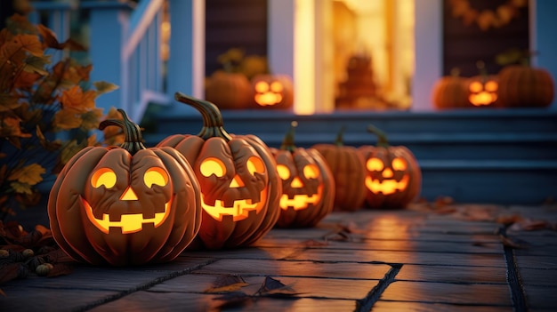 Pumpkins for Halloween Halloween decorations Generative Ai