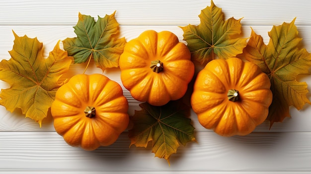 Pumpkins lined up on a white isolated background