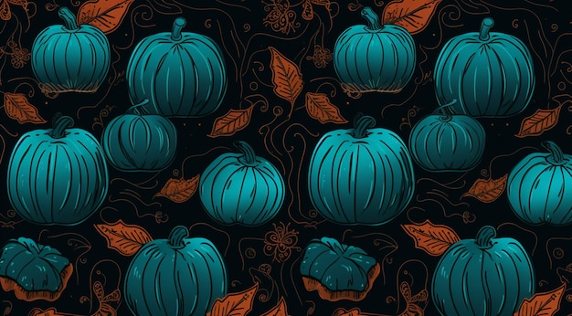 Pumpkins pattern created with Generative AI technology