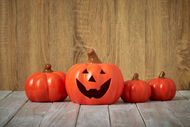 Pumpkins On Table Halloween