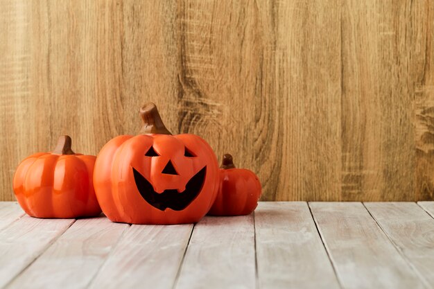 Pumpkins on table halloween