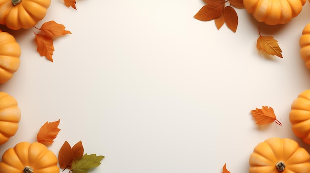 Premium Photo | PumpkinThemed Frame on Beige Background