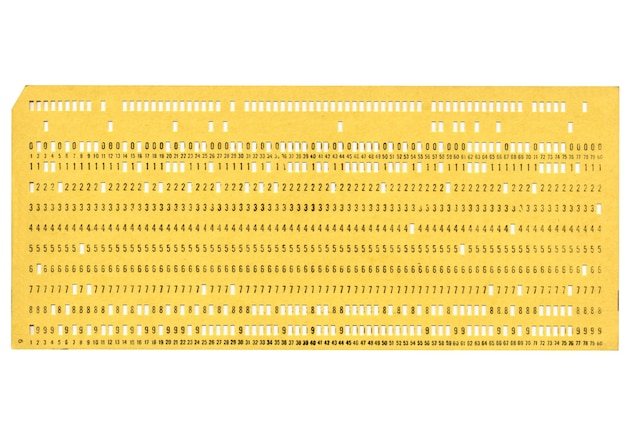 Punched card isolated