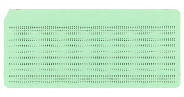 Punched card for programming