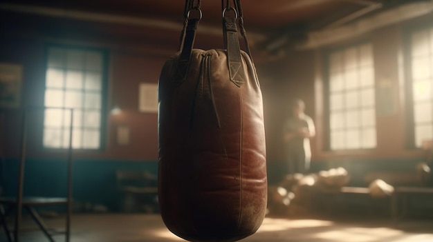 Punching bag on the gym Generative Ai