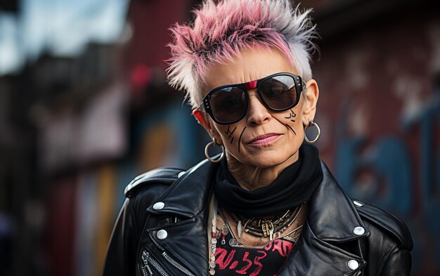 Foto donna ribelle del punk rock