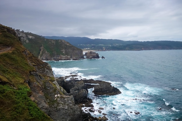 Punta socastro cliffs and Atlantic ocean Galicia Spain