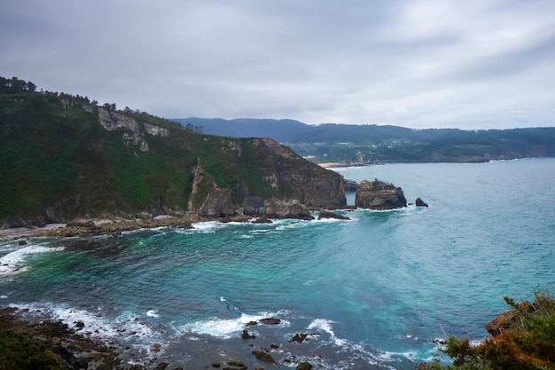 Punta socastro cliffs and Atlantic ocean Galicia Spain