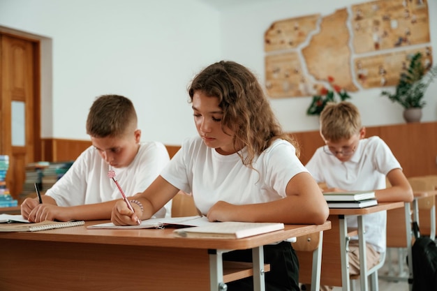 Pupils kids in the classroom together