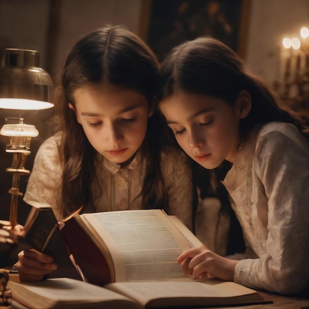 Pupils looking at page of interesting book