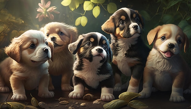 Puppies are playing Generative AI