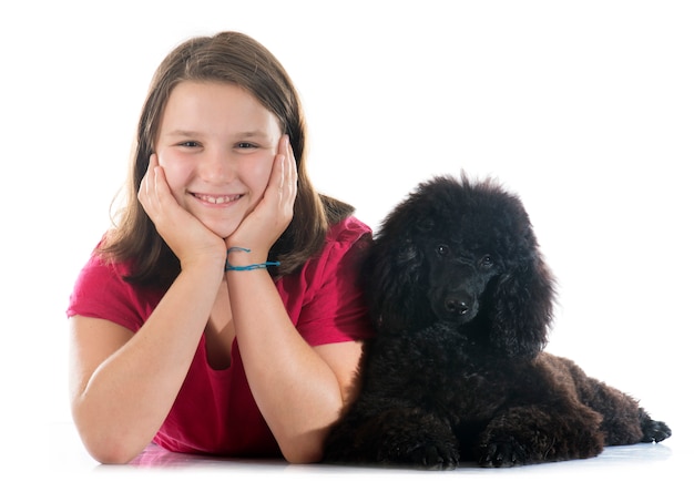 puppu poodle and child