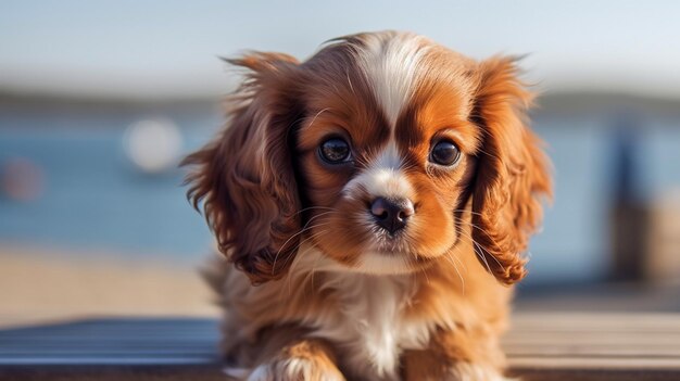 Photo puppy cavalier king charles