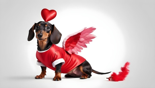 Photo puppy decorated valentine day