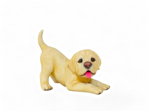 a puppy dog miniature with a pink tongue isolated on white background