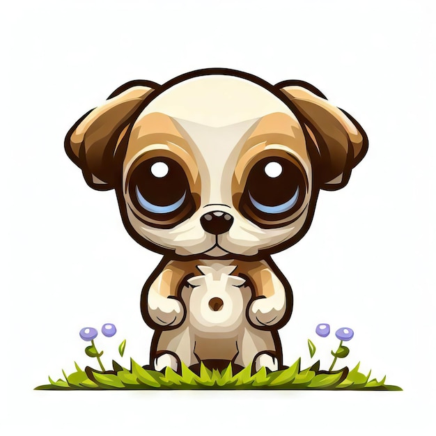 Puppy Love Blossoms Eddie's Meadow Vector Art Generatieve AI