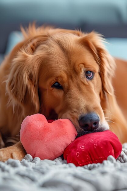 Puppy Love Canine Affection in Valentines Hearts