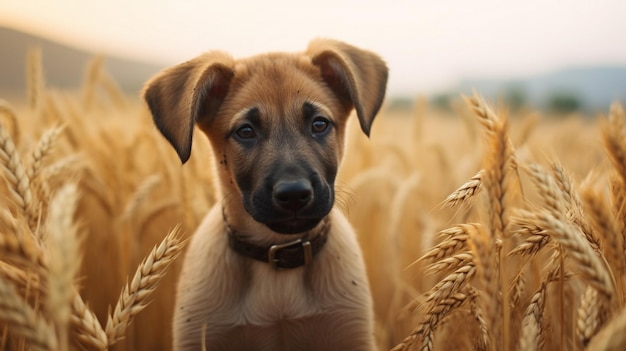 puppy malinois in nature