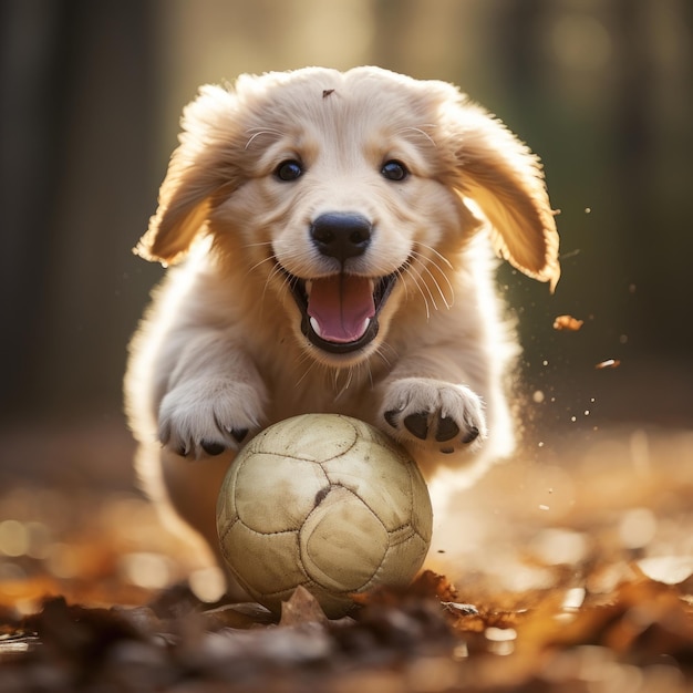 puppy playing ball