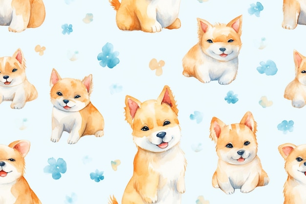 Puppy portretten aquarel honden kunstcollectie Splash of Serenity aquarel hondenpatronen voor Rela