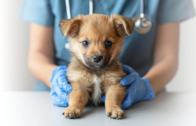 Puppy receiving veterinary care showcasing compassion and professional animal healthcare