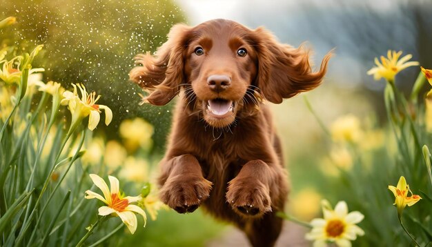 Photo puppy running