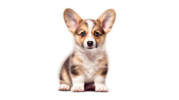 puppy on white background