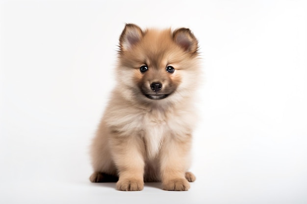 A puppy with a white background