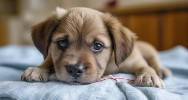 A puppys innocent gaze full of curiosity and love