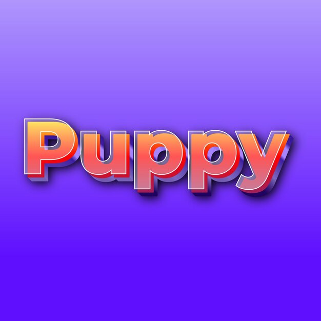 Puppyテキスト効果JPGグラデーション紫色の背景カード写真