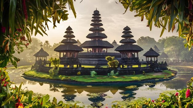 Photo pura taman ayun temple in bali indonesia