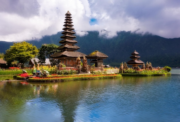 Pura Ulun Danu Bratan hindu temple on Bali island Indonesia