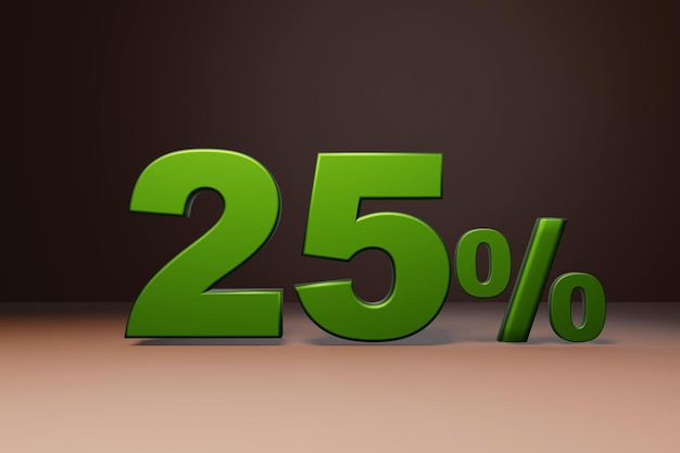 Purchase promo marketing 25 percent off discount favorable loan
offer green text number 3d render