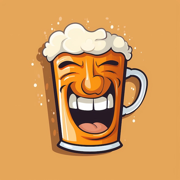 Pure Brew Flat Design Beer Mug Icon met schuim